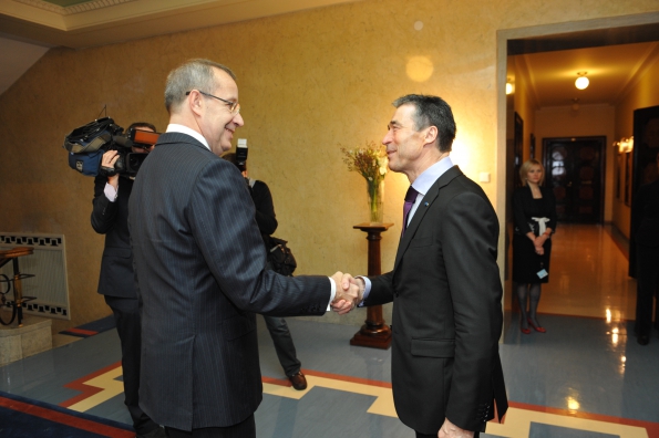 President Toomas Hendrik Ilves and the Secretary General of NATO, Anders Fogh Rasmussen