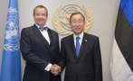 Secretary-General Ban Ki-moon (right) meets with Toomas Hendrik Ilves, President of the Republic of Estonia.