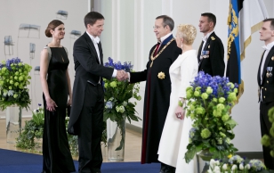 Eesti Panga president Ardo Hansson ja proua Triinu Tombak