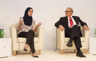 Lennart Meri rahvusvaheline konverentsi avapaneelis kõnelesid Liibüa naiste õiguste kaitse organisatsiooni looja Alaa Murabit ja Petersoni Rahvusvahelise Majandusuuringute Instituudi vanemteadur Anders Åslund