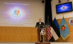 President Toomas Hendrik Ilves esines USA riiklikus sõjaülikoolis aulaloenguga julgeolekust ja kaitsest 21. sajandi maailmas