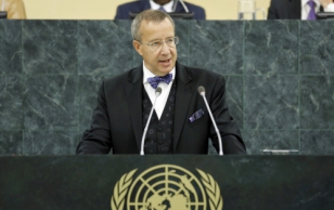 Toomas Hendrik Ilves, President of the Republic of Estonia, addresses the 8th plenary meeting of the General Assembly 68th session