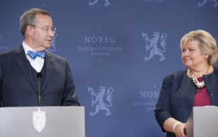 Pressikonverents koos Norra peaministri Erna Solbergiga