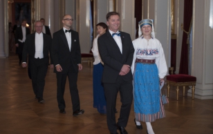 Kuningas Haraldi ja kuninganna Sonja riigiõhtusöök Vabariigi Presidendi riigivisiidi puhul Norra Kuningriiki