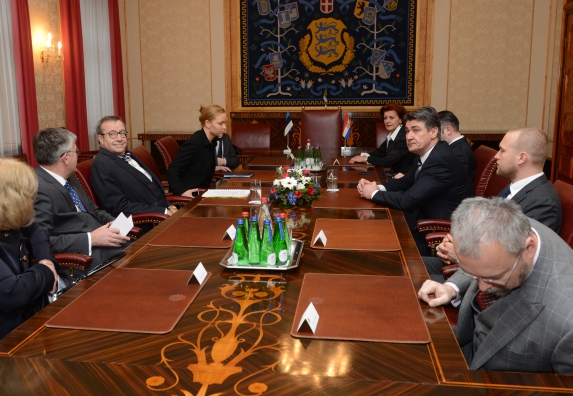 Horvaatia peaministri Zoran Milanović ja president Toomas Hendrik Ilvese delegatsioonide kohtumine