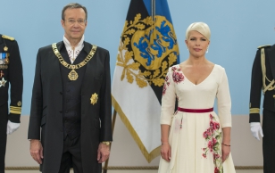 Evelin Ilves at the reception ceremony of the 97th anniversary of the Republic of Estonia at Jõhvi Concert Hall