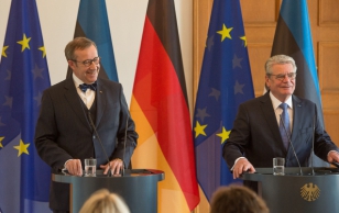 Kohtumine Saksamaa Liitvabariigi presidendi Joachim Gauckiga. Ühine pressikonverents.