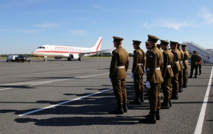 Poola presidendi Andrzej Duda saabumine Tallinna lennujaama.