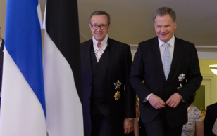 Riigiõhtusöök Soome presidendipaari auks.